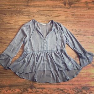 grey sheer blouse